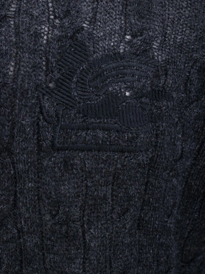 Shop Etro Embroidered Logo Cashmere Sweater In Black
