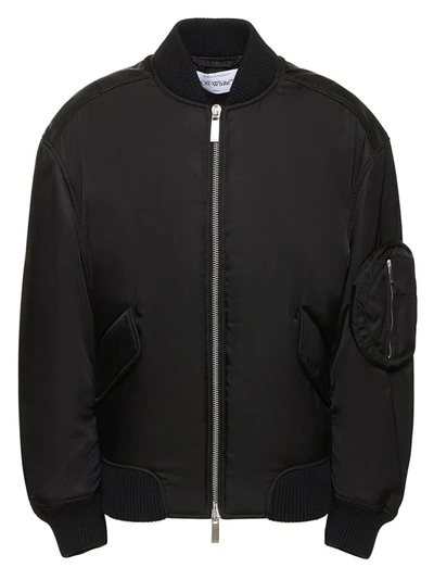 Shop Off-white Black Padded Nylon Jacket