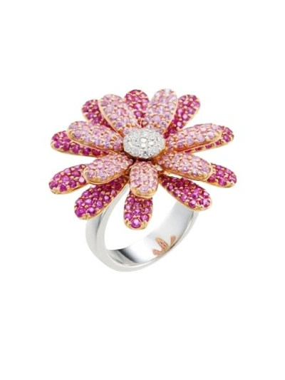 Shop Mio Harutaka Pink Sapphire Daisy Ring In Not Applicable
