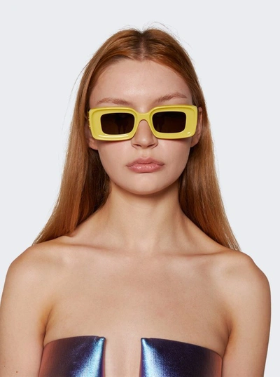 Shop Loewe Chunky Anagram Sunglasses In Yellow
