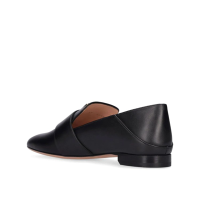 Shop Bally Black Leather Loafers