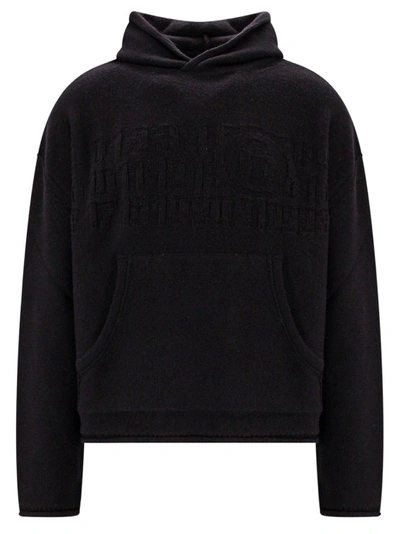 Shop Mm6 Maison Margiela Virgin Wool Blend Sweatshirt In Black