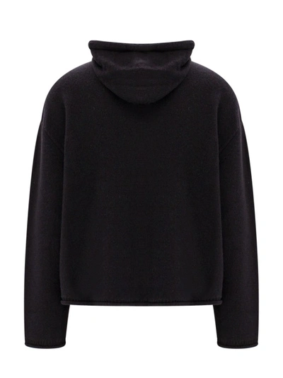 Shop Mm6 Maison Margiela Virgin Wool Blend Sweatshirt In Black