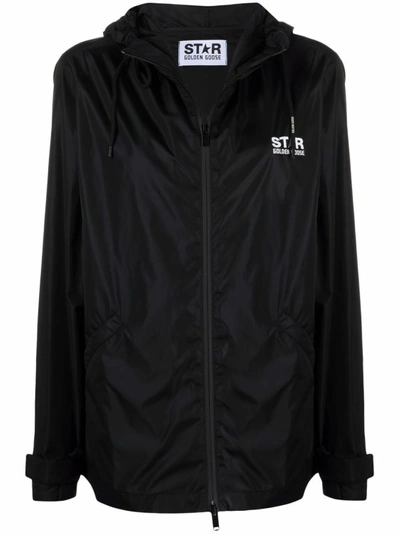 Shop Golden Goose Rear Iconic Strar Print Outerwear Jacket In Black