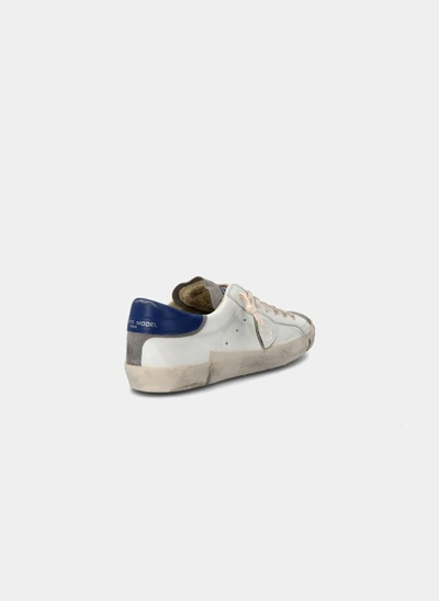 Shop Philippe Model White Leather Prlu Sneakers
