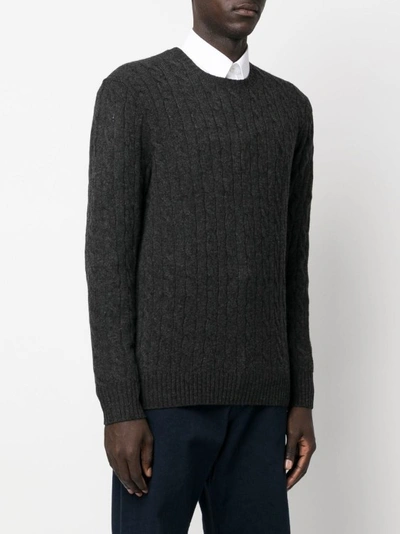 Shop Polo Ralph Lauren Grey Knit Sweater In Black