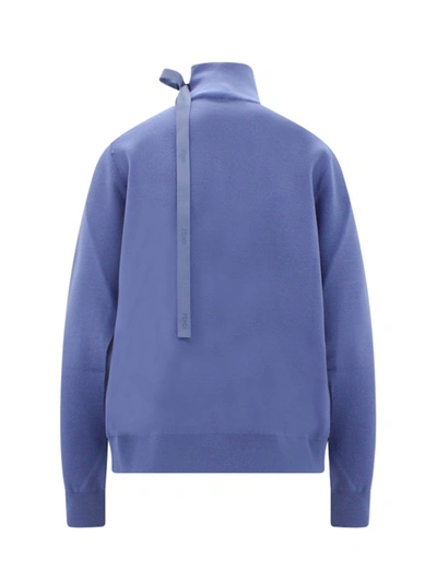 Shop Fendi Wool Sweater With Cut-out Details In Blue
