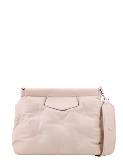 Shop Maison Margiela Leather Shoulder Bag With Iconic Logo Label On The Front In Pink