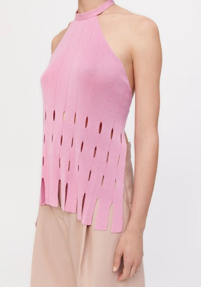 Shop Aeron Clover - Backless Fringe Top In Pink