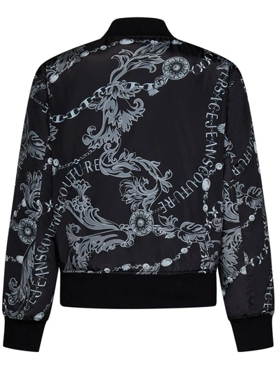 Shop Versace Jeans Couture Reversible Bomber Jacket In Black