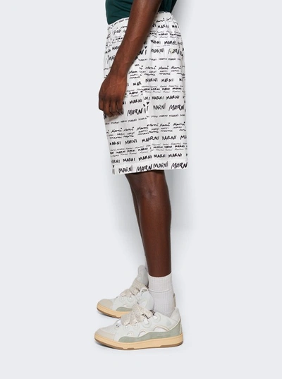 Shop Marni Cotton Poplin Shorts In White