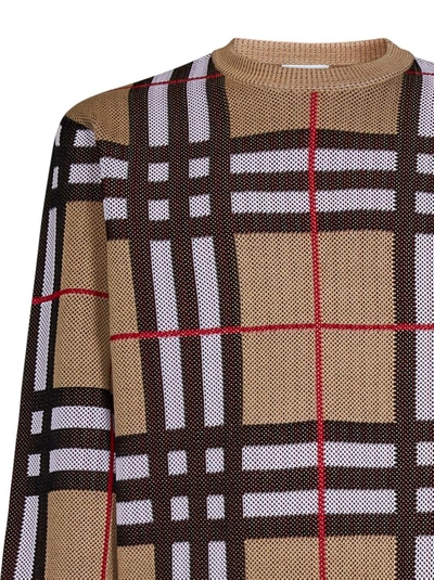 Shop Burberry Beige Cotton Blend Sweaters In Brown