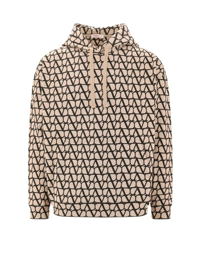 Shop Valentino Cotton Sweatshirt With Toile Iconographe Print In Brown