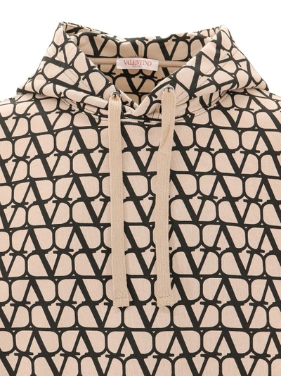 Shop Valentino Cotton Sweatshirt With Toile Iconographe Print In Brown
