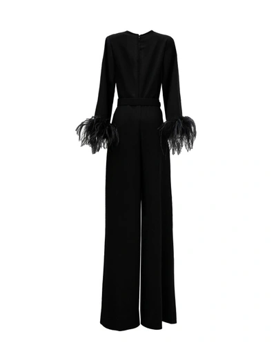 Shop Gemy Maalouf V-neckline Loose Jumpsuit - Jumpsuits In Black
