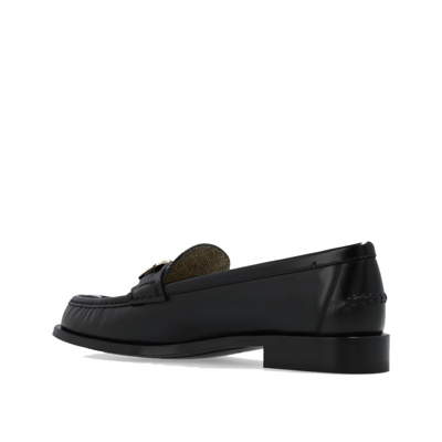 Shop Ferragamo Ofelia Leather Loafers In Black