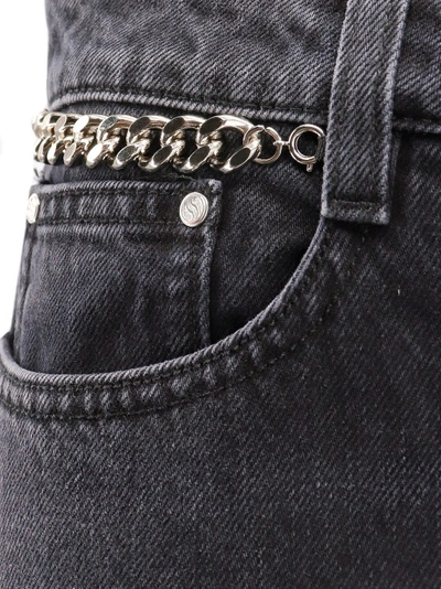 Shop Stella Mccartney Cotton Trouser With Iconic Falabella Chain In Black