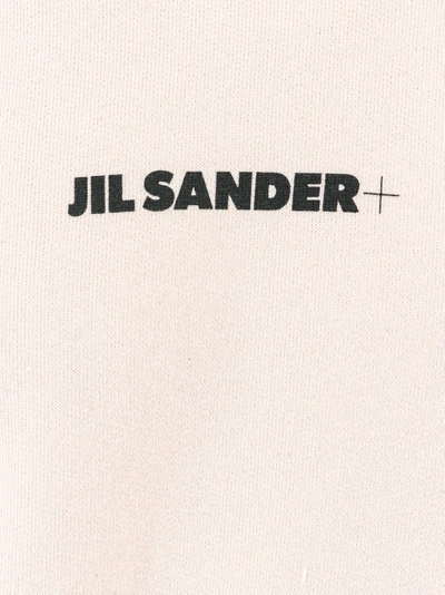 Shop Jil Sander Cotton Sweatshirt With Logo Print In Neutrals