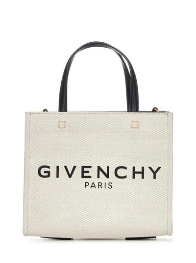 Shop Givenchy Beige Front Logo Bag In White