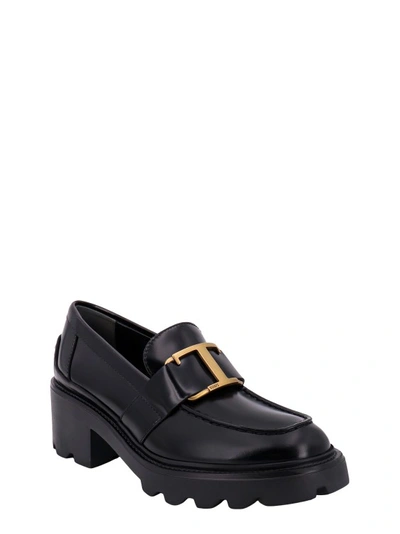 Shop Tod's Leather Loafer With T Timeless Detail In Black