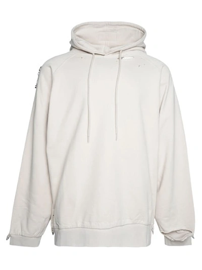 Shop Raf Simons Washed Big Fit Hoodie With Clasps And Patch In White