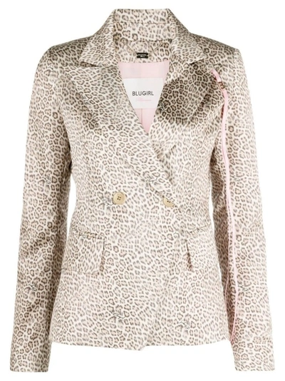 Shop Blugirl Animal Print Blazer In Neutrals