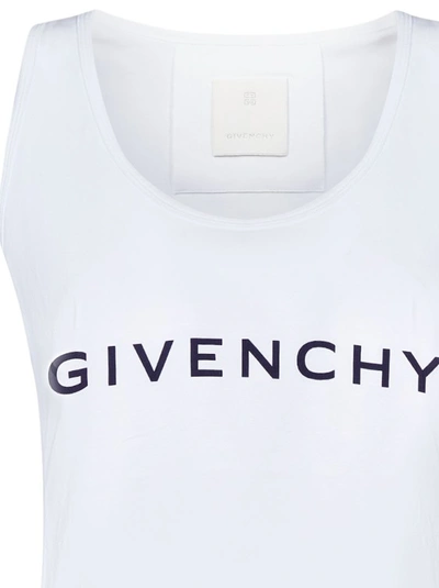 Shop Givenchy White Logo Print Sleeveless