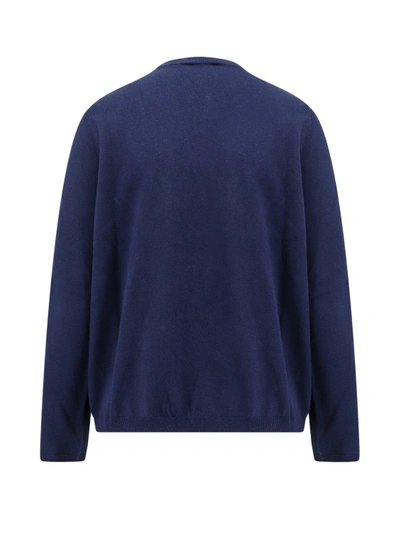 Shop Apc Cotton Sweater With Logo In Blue