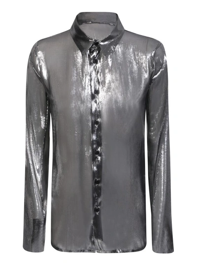Shop Sapio Semi-sheer Shirt With Metalized Effect In Black