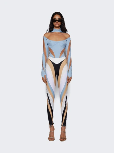 Shop Mugler Blue Illusion Bodysuit