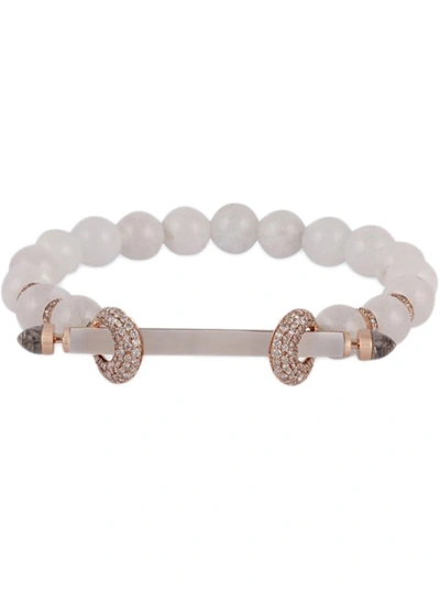 Shop Ananya Rainbow Moonstone And Frosted Quartz Chakra Bracelet In Not Applicable