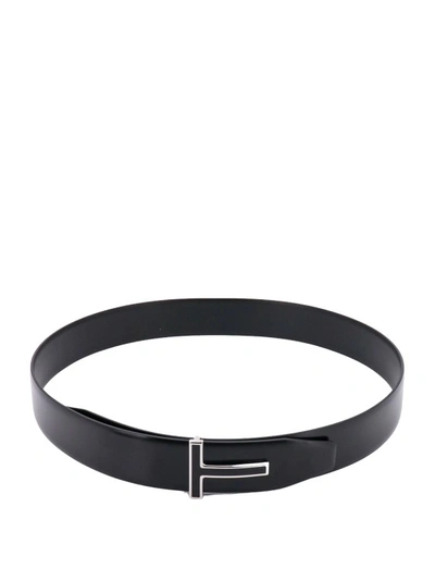 Shop Tom Ford Black Leather Belt