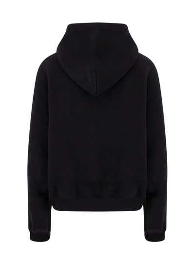 Shop Alexander Wang Cotton Sweatshirt With Frontal Logo In Black
