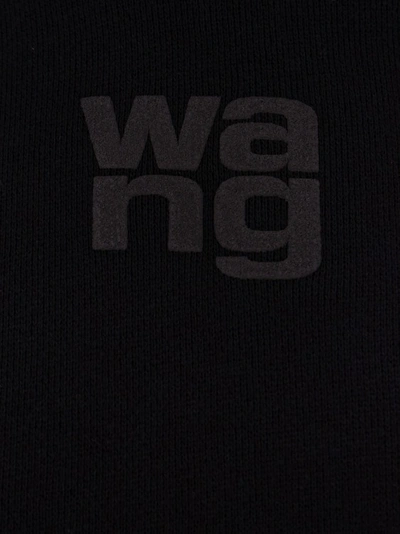Shop Alexander Wang Cotton Sweatshirt With Frontal Logo In Black