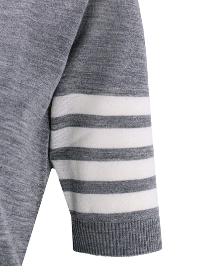 Shop Thom Browne Wool Sweater With Iconic Detail In Grey