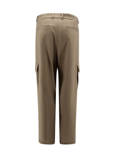 Shop Off-white Cargo Trouser With Embroidered Logo In Brown