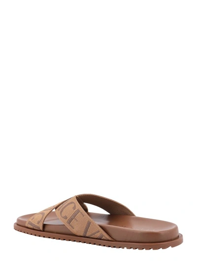 Shop Versace Luxurious Brown Leather Sandals