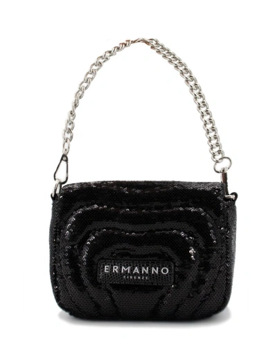 Shop Ermanno Scervino Black Sequins Bag