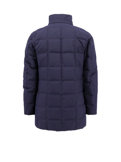 Shop Fay Padded And Quilted Nylon Jacket In Blue