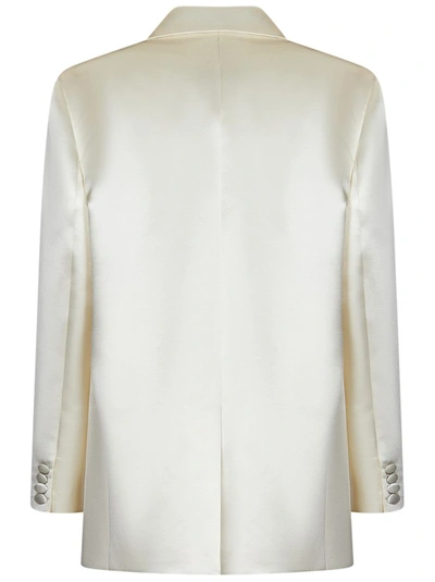 Shop Magda Butrym Silk And Wool Blazer In White