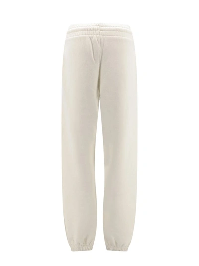 Shop Off-white Cotton Trouser With Flocked Monogram In Neutrals