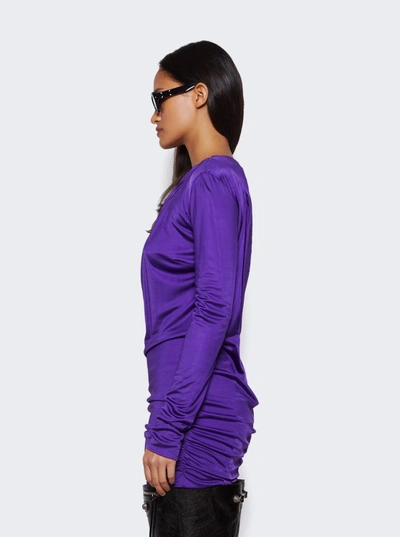 Shop Versace Slashed Mini Dress In Purple