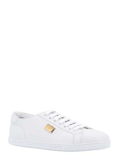 Shop Dolce & Gabbana White Leather Sneakers