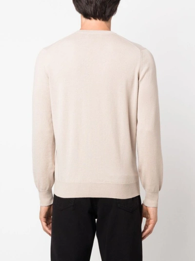 Shop Brunello Cucinelli Beige V-neck Sweater In Neutrals