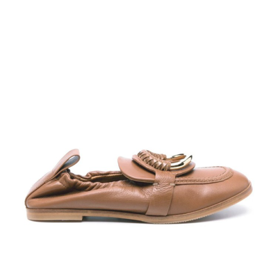 Shop See By Chloé Rich Brown Hana Leather Loafers