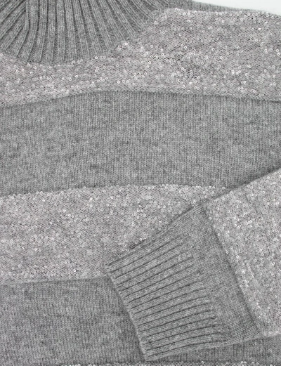 Shop Brunello Cucinelli Grey Turtleneck Sweater