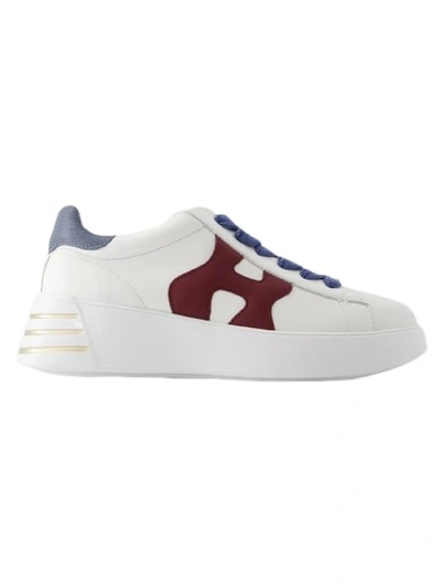 Shop Hogan Rebel Lace-up Sneakers - Leather - White