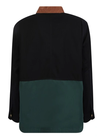 Shop Carhartt Colour-block Shirt Heston Jacket In Black