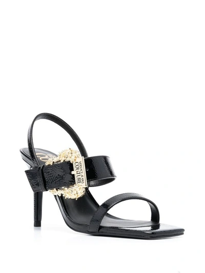 Shop Versace Jeans Couture Black Stiletto Heel Sandals