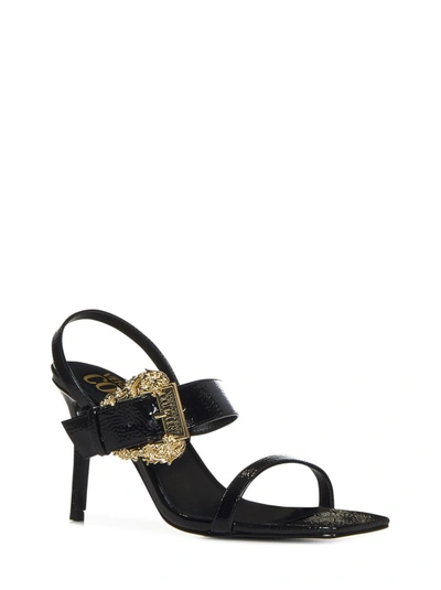 Shop Versace Jeans Couture Black Stiletto Heel Sandals